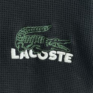 Lacoste Men's L Embroidered Big Logo Waffle Knit Thermal Shirt Casual Loungewear